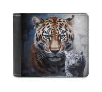 Portafogli con stampa leopardi e gatto selvatico, portafoglio bifold con scomparti multipli per carte di credito, per uomini e donne, Stile:, Taglia unica, MHXYZHW