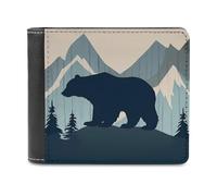 Portafogli con stampa lombare, paesaggio, boschi, orsi, montagne, portafogli bifold con scomparti multipli per carte di credito, per uomini e donne, Stile:, Taglia unica, MHXYZHW