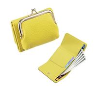 Portafogli da donna 2 in 1 Portamonete da donna piccolo e compatto in vera pelle con più slot for carte Portamonete con chiusura a bacio
