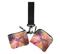 Portafogli da donna colorati Fantasy River Of Stars custodie per carte di credito formato compatto portafoglio con cinturino da polso per uso quotidiano 2 pezzi, Fiume di stelle colorato Fantasy, 1