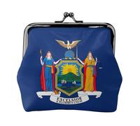 Portafogli da donna con bandiera di New York, portamonete da donna, piccolo portafoglio da donna, adatto per le donne, elegante e personalizzato, nero, taglia unica, Art Deco, Nero , Taglia unica, Art