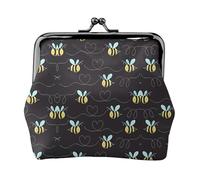 Portafogli da donna con calabrone in stile cartone animato, portafogli da donna, portamonete da donna, piccolo portafoglio da donna, piccola borsa per il trucco per borsa, Nero , Taglia unica,