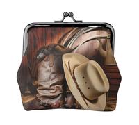 Portafogli da donna, con cappello nero da cowboy, stivali in stile western, portafogli da donna, portamonete da donna, piccolo portafoglio da donna, piccola borsa per il trucco per borsa, Nero ,