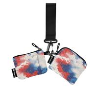 Portafogli da donna con doppio cinturino da polso bianco rosso blu sequenziale organizer per carte con cerniera tasca portamonete per lavoro e viaggi, confezione da 2, Sfondi sequenziali bianchi,
