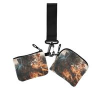 Portafogli da donna con doppio cinturino da polso marrone Fierce Viking Warrior, piccoli organizer portatili per denaro con tasca con cerniera per donna, confezione da 2, Bruno feroce guerriero