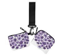 Portafogli da donna con doppio cinturino da polso, motivo papaveri viola, alla moda, con tasca con cerniera, confezione da 2, Purple Heart Day papaveri viola, 1 size, Casual