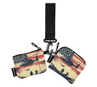 Portafogli da donna con doppio cinturino da polso per la festa dei veterani della guerra del Vietnam nazionale del Vietnam, con tasca con cerniera, per donne e uomini, 2 pezzi, Multicolore, 4.13"(L) x