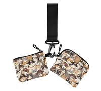 Portafogli da donna con doppio cinturino da polso, stile retrò, motivo pirati, dimensioni compatte, con tasca con cerniera, 2 pezzi