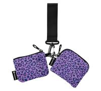 Portafogli da donna con stampa leopardata glitterata finta lavanda portafogli per carte di credito sottile con cerniera portamonete con tasca con cerniera per le donne 2 pezzi Recto Verso