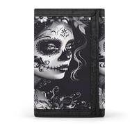 Portafogli da donna con teschio e scritta "Day of the Dead", con porta carte di credito, 8 scomparti, portachiavi, finestra per foto, per uomini e donne, Modello 29., Taglia unica, Per tutte le