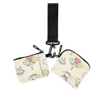 Portafogli da donna con unicorni colorati e alla moda, con cinturino da polso, confezione da 2, Unicorni da sogno colorati, 1 size, Casual