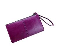 Portafogli da donna grande borsa da polso portafoglio per telefono ragazze signore carino lungo sottile frizione per la vita quotidiana telefono stick su portafoglio verde, Viola, Taglia unica
