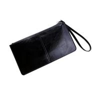 Portafogli da donna grande borsa da polso portafoglio per telefono ragazze signore carino lungo sottile frizione per la vita quotidiana telefono stick su portafoglio verde, Nero , Taglia unica