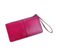 Portafogli da donna grande borsa da polso portafoglio per telefono ragazze signore carino lungo sottile frizione per la vita quotidiana telefono stick su portafoglio verde, Rosa acceso, Taglia unica