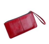 Portafogli da donna grande borsa da polso portafoglio per telefono ragazze signore carino lungo sottile frizione per la vita quotidiana telefono stick su portafoglio verde, Rosso, Taglia unica