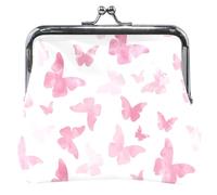 Portafogli da donna in pelle a forma di farfalla, colore rosa, bianco, Pink Butterfly White, UNITALLA Classic, Pink Butterfly White, UNITALLA Classic, Rosa Butterfly White, Taglia unica, Classic