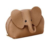 Portafogli da donna in pelle bovina animale carino portafogli elefante portafoglio con bracciale donna portafogli grandi, beige., taglia unica