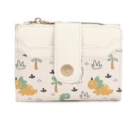 Portafogli da donna piccoli e compatti in pelle PU pochette borse porta carte da donna borsa per soldi pochette borse bifold borsa per soldi da donna, bianco latte, One Size