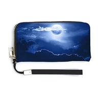 Portafogli da polso con luna e nuvole sull'acqua, divertente, lungo, con cinturino da polso, sottile, porta carte di credito, per uomini e donne, Stile:, 20.0*10.5cm, MHXYZHW
