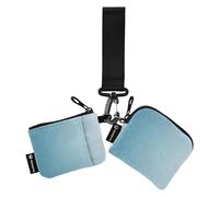 Portafogli da polso doppio blu scuro sfumato per le donne sottile porta carte d'identità portatili con cinturino da polso per lavoro e viaggi, 2 pezzi, Multicolore, 4.13"(L) x 3.5"(W), Accessorio da