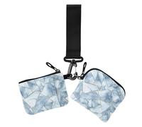 Portafogli da polso doppio in stile geometrico con pietre di marmo per donne, dimensioni compatte, portafoglio da polso con tasca con cerniera per donne, 2 pezzi, pietre di marmo stile geometrico, 1