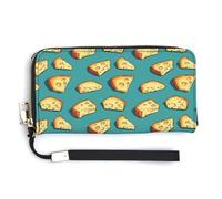 Portafogli da polso in pelle da donna, con stampa di formaggi, piccolo portafoglio da donna con cerniera