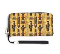 Portafogli da polso in pelle da donna - Retro Egitto modello A stampa piccolo portafoglio da donna con cerniera