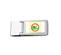 Portafogli da tasca con scritta "No Trampling Lawn Sign Art Deco Fashion Slim Money Clip Stainless Holder Pocket Wallet