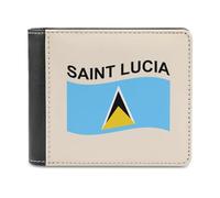 Portafogli da uomo con bandiera di Santa Lucia, sottile, in pelle, con porta carte di credito, Stile:, Taglia unica