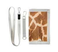 Portafogli da viaggio per sport all'aria aperta, 6-18 anni, per bambini e ragazzi, carino, porta carte di credito, tasca per contanti, con texture a pelle di giraffa