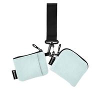 Portafogli doppi da donna, custodie per carte di lavoro, sottili, staccabili, con portachiavi, per uomini e donne, confezione da 2, Tinta unita Pure Plain Azzurro, 4.13"(L) x 3.5"(W), Accessorio da
