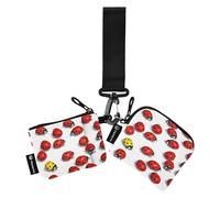 Portafogli doppi da donna, custodie per carte di lavoro, sottili, staccabili, organizer per denaro, con cinturino da polso, per uomini e donne, 2 pezzi, Le coccinelle di insetti gialle uniche