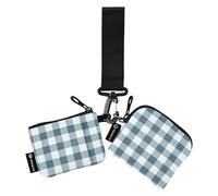Portafogli doppi da donna per biglietti da lavoro, alla moda, portamonete con portachiavi, per lavoro e viaggi, confezione da 2, Design a scacchi scozzese, 4.13"(L) x 3.5"(W), Accessorio da viaggio