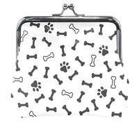 Portafogli e borse floreali da donna, design minimalista con stampa a zampe, portafoglio con cambio carta bianca, Minimalistic Paw Prints White, UNITALLA Classic, Minimalistic Paw Prints White