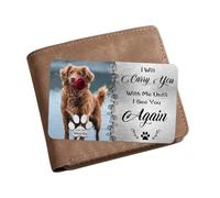 Portafogli fotografico personalizzato con scritta "I Will Carry You With Me Until See You Again", regalo commemorativo per la perdita di cani, gatti e animali domestici, regalo di simpatia per gli