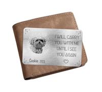 Portafogli fotografico personalizzato con scritta "I Will Carry You With Me Until See You Again", regalo commemorativo per la perdita di cani, gatti e animali domestici, regalo di simpatia per gli