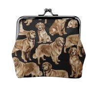 Portafogli Golden Retrievers da donna, portamonete da donna, piccolo portafoglio da donna, adatto per le donne, elegante e personalizzato, nero, taglia unica, Art Deco, Nero , Taglia unica, Art Deco