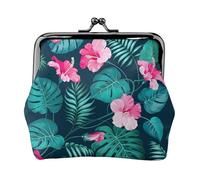 Portafogli Hawaii Pink Flower da donna, portamonete da donna, piccolo portafoglio da donna, adatto per le donne, elegante e personalizzato, nero, taglia unica, Art Deco, Nero , Taglia unica, Art Deco