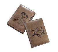 Portafogli in pelle da uomo personalizzati con albero genealogico con incisione personalizzata 2-7 nomi di famiglia portafoglio genealogico per uomo portafogli con foto bifold per papà, nonno, marito,