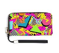 Portafogli in PU Custodia per cellulare Custodia per fondina Borsa carina con cerniera di grande capacità Borsa per ragazze Donna Compatibile con portafoglio geometrico a quadretti Zebra Tiger Leopar