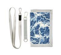 Portafogli Lightning Bulloni Blu Bianco con fermasoldi regali freddi portafogli pieghevoli unici con cordino, fulmini bulloni blu bianco, 1 size, Moda