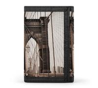 Portafogli minimalista con foto del ponte di Brooklyn, da uomo, sottile, a tre pieghe, alla moda, moderno, antifurto, può contenere carte e contanti