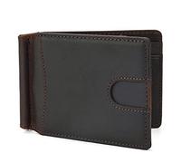 Portafogli minimalisti per Uomo Portafoglio Sottile con Tasca Frontale in Vera Pelle con Blocco RFID (Colore: Marrone, Dimensioni: 11,5 * 1 * 8 cm)