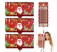 Portafogli natalizi e buste, 3 pezzi, porta soldi o biglietti regalo natalizi con buste, 10 scomparti per contanti a sorpresa natalizia, adatti per feste di Natale (3 rossi)