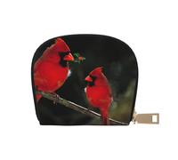 Portafogli per carte con stampa colorata per fan e amanti della giraffa per donne e uomini carino con cerniera porta carte mini portamonete con 12 slot per carte, Bellissimi uccelli rossi, taglia