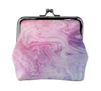 Portafogli per chiavi e carte con stampa in marmo colorato, rosa pastello, blu, viola, portamonete, versatile, impermeabile, con chiusura a bacio