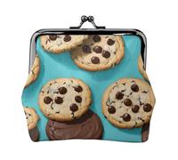Portafogli per monete e carte con chiusura a bacio e biscotti con stampa di biscotti e cibo con patatine al cioccolato