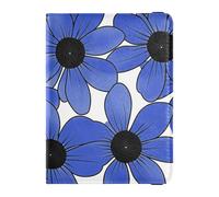 Portafogli per passaporto e carte di vaccino in pelle blu Susan dagli occhi neri Simple Line Art Valentinesnes Combo per viaggio Porta carte vaccino Combo Portafoglio porta passaporto per donne