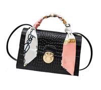 - Portafogli - Piccola borsa, borsa quadrata - Portafoglio con manico | Elegante borsa a forma di croce, borsa da sera alla moda PU - Pelle per donne e ragazze shopping, Crocodile Print Black, vedi