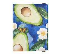 Portafogli porta passaporto in pelle blu reale con frutto di avocado, porta badge identificativo e vaccino porta tessere, impermeabile, divertente Avocado frutta Royal Blue, 1 size
